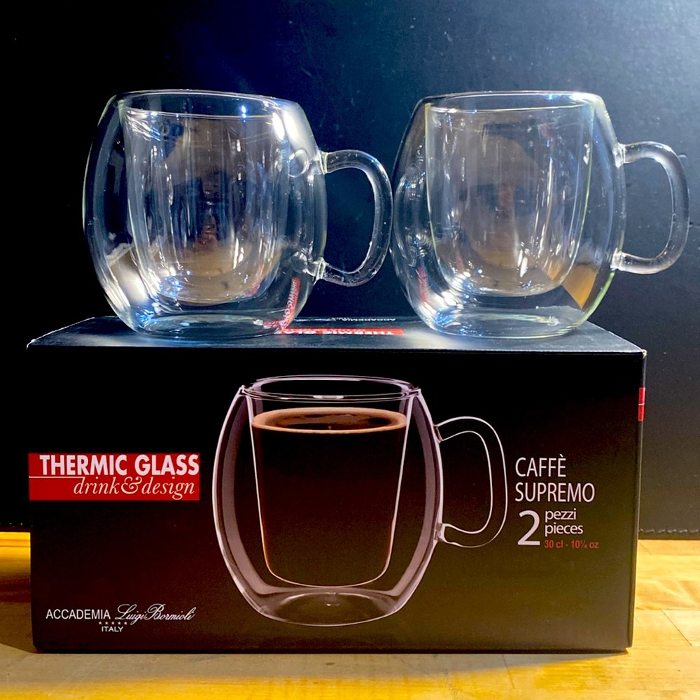 Luigi Bormioli Thermic Glass 10.25oz Coffee Glasses By Luigi Bormioli- NWT